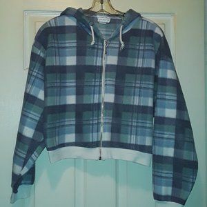 In Charge girls plaid hooded coat size Large